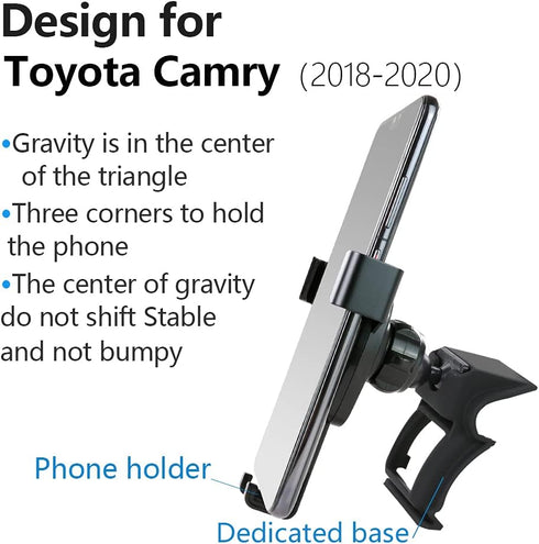 Car Phone Holder for 2018-2020 Toyota Camry, Auto Accessories Navigation Bracket Mobile Cell Phone Mount