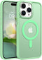 BENTOBEN iPhone 15 Pro Max Case, Slim Shockproof Green Magnetic Cover, Translucent Matte, Compatible with MagSafe 6.7"