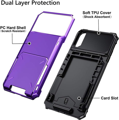 Vofolen Case for iPhone Xs Max, Wallet ID Slot, Credit Card Holder, Scratch Resistant Dual Layer Protective Cover