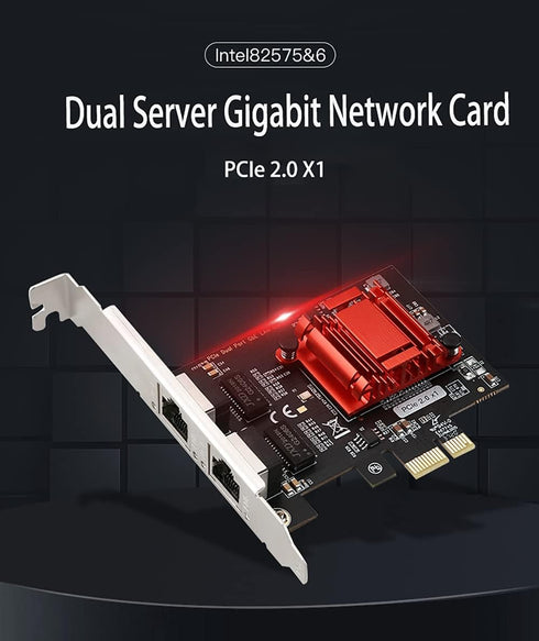ULANSeN 1000M 82575/82576 Dual-Port PCIe Gigabit Network Card PCI Express Ethernet Adapter with Intel Two Ports LAN NIC