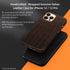 Genuine Cowhide Leather Case for iPhone 12/iPhone 12 Pro - Embossed Crocodile Pattern - Built-in Magnets for MagSafe