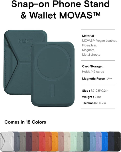 MOFT Magnetic Wallet Stand, Jungle, Compatible with iPhone 15/14/13/12 Series, Angle Adjustment & MagSafe
