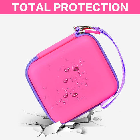 PAIYULE Kid Camera Case Compatible with Instant Camera, Storage Holder Bag for Kids Digital Video Cameras (Bright Pink)
