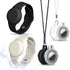 Waterproof AirTag Case, Soft Silicone Bracelet & Necklace for Kids, Black + Beige, White