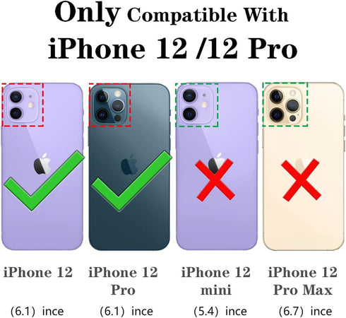 HNHYGETE for iPhone 12 Case, iPhone 12 Pro Case with Screen Protector: (Heavy Duty) Military Grade 360° Rotatable Kickstand Shockproof Protective Cases for iPhone 12 Case (Rose gold)