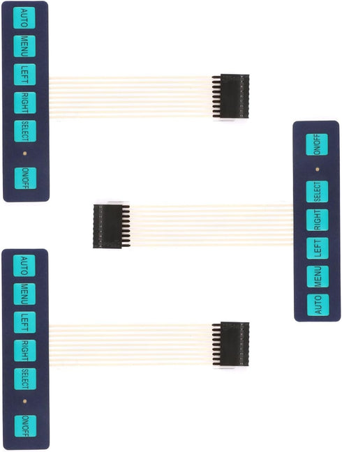 3Pcs 1x6 Matrix Array Membrane Switch Keypad, 104*24mm, 6 Keys with LED Light