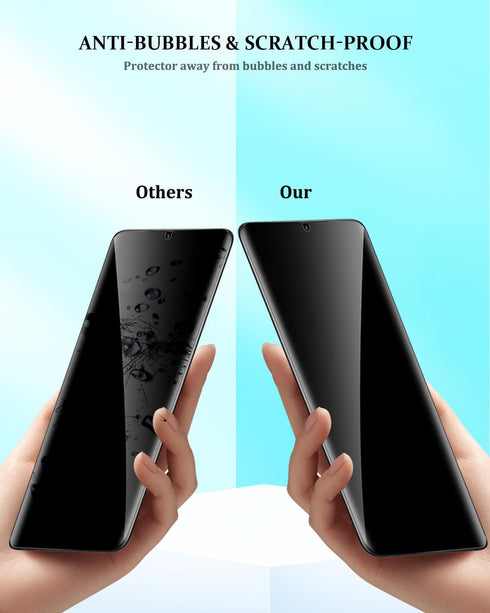 Samsung Galaxy S24 Ultra Privacy Screen Protector - Tempered Glass with Camera Lens Protector, Anti-Spy, Fingerprint