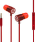 LUDOS Ultra Wired Earbuds, In-Ear Headphones with Microphone, Noise Isolating Ear Buds for iPhone and Samsung (Red)