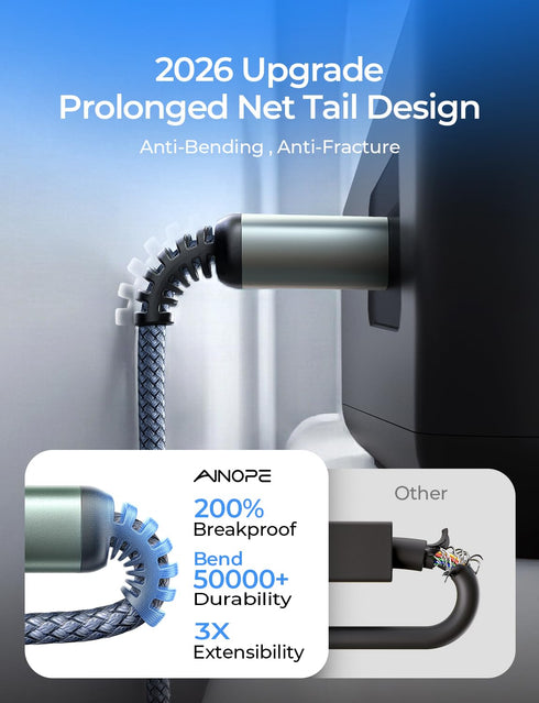 6.6ft 2.0 AINOPE USB A to USB B Priner Cable High-Speed USB MIDI USB Cable, Nylon Braided USB A to B Printer Cord