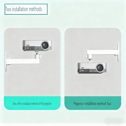 FINXRoll 1/4" 8.46in Foldable Universal Projector & CCTV Camera Wall/Ceiling Mount Bracket (White) - Screw, Adjustable