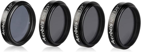 Telescope Neutral Density Filter Kits ND4 ND8 ND16 ND32, Reduces Moon Glare, 1.25" Eyepieces Accessory