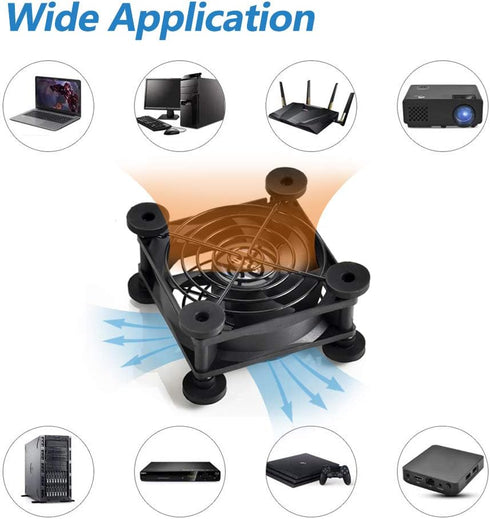 Quiet 80mm USB Fan, 5V Portable Cooling Fan for Xbox, DVR, PlayStation, Router, TV Receiver, Computer Cabinet Cooler
