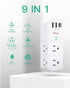 Mifaso 6 3 1800 3-Sided Outlet Extender with Rotating Plug, Surge Protector AC Multi Plug Wall Outlets and USB Ports