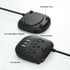 Power Strip with 3 Outlets and 3 USB Ports, Desktop Charging Station with 5 ft Extension Cord - Black