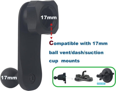 Rigdance 17mm (2.87" Magnetic Ball Phone Mount Holder for Magsafe Phones, with Solid Alumium Extension Arm for Car Air