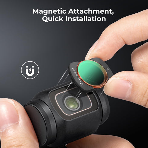 K&F Concept Magnetic ND CPL Filters Set for DJI Osmo Pocket 3 Creator Combo, 3 Pack (CPL+ND4+ND8)