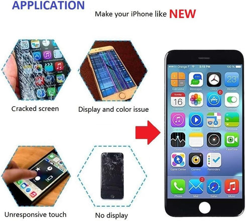 Brinonac Screen Replacement for iPhone 7, 4.7 inch LCD Digitizer Touch Screen, Full Set with Tools, Black