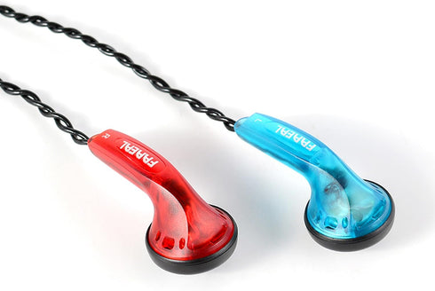 Wired Earphone Snow-Lotus, 1.0 in Ear Earphones, 64 Ohm Clear Sound, HD Bass Driven Audio, 3.5mm Headset (Blue&Red)