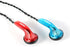 Wired Earphone Snow-Lotus, 1.0 in Ear Earphones, 64 Ohm Clear Sound, HD Bass Driven Audio, 3.5mm Headset (Blue&Red)