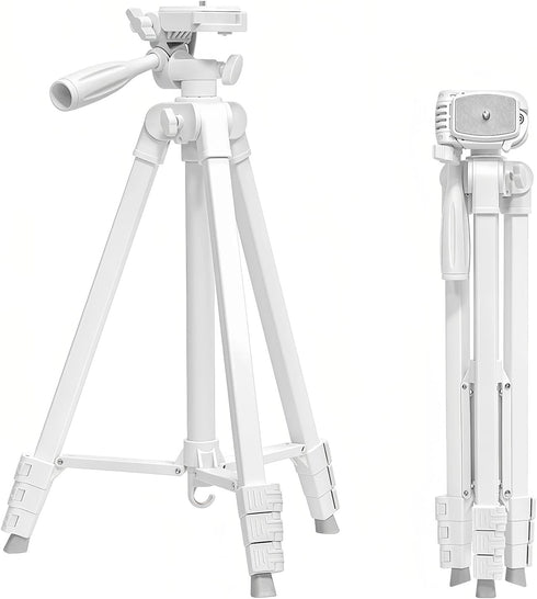 kakotopa White Lightweight Tripod - 17" to 57" Adjustable Height with 360 Pan