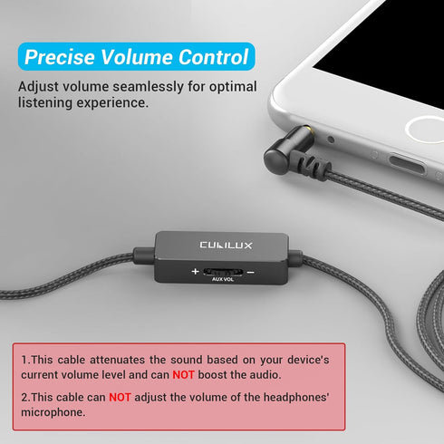 Cubilux 3.5mm to 3.5mm Headphone Cable, Replacement Headphone Cord Compatible with Sony WH-1000XM5/XM4/XM3, 4 FT
