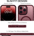 BENTOBEN iPhone 15 Pro Max Case, Slim Shockproof Magnetic Cover, Translucent Matte, Wine Red, Compatible with MagSafe