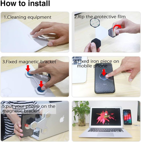 xcivi Magnetic Bracket for Monitor Side Mount, Laptop Duo Screen Mount & Smartphone Holder (Silver)