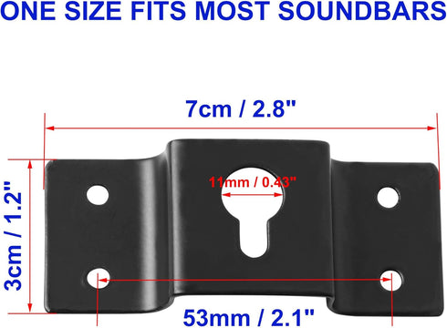 uxcell 5 Pcs Wall-Mounted Speaker Hanging Brackets, 7cm Long Iron Hanger Plate Accessories for Surround Sound Box Audio