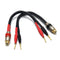 WJSTN RCA Speaker Adapter - RCA to Flex Pin Banana Plug Adapter, 6 inches, 2Pack