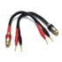 WJSTN RCA Speaker Adapter - RCA to Flex Pin Banana Plug Adapter, 6 inches, 2Pack