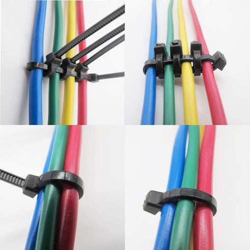 Superun Heavy Duty Zip Ties, 8 Inch, 50 Lbs Tensile Strength, Self-locking Wire Ties, Pack of 100, Black