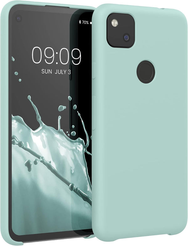 kwmobile Case Compatible with Google Pixel 4a - TPU Silicone Phone Cover with Soft Finish, Mint Matte