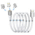 AICase Magnetic Charging Cable, Super Organized Retractable Fast Charging Cable, 3 in 1 Self Winding Phone Cable with
