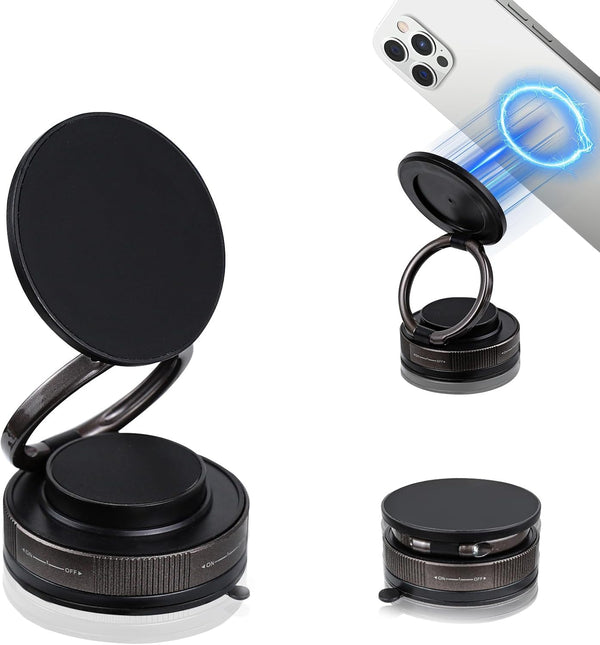 Wogomz Vacuum Suction Magnetic Phone Holder, Foldable Retractable Car Cell Phone Holder with