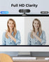 Edew 1080P Webcam Computer Camera with Microphone & Wide View - Auto Light Correction Webcam for PC, Mac, Laptop