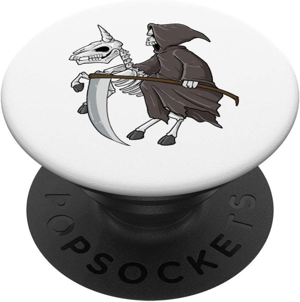 PopSockets Swappable PopGrip - Grimly Unicorn Skeleton Rider Riding Ghost Grim Reaper