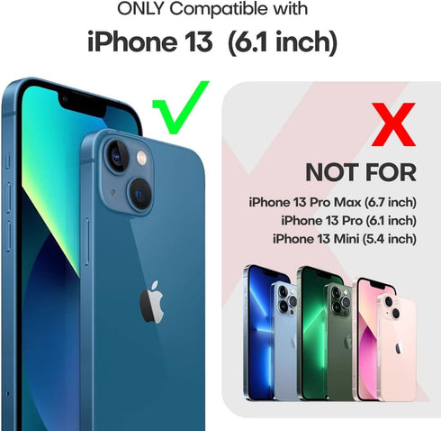 TAURI 3 in 1 Magnetic iPhone 13 Case - Compatible with MagSafe with 2X Screen Protectors - Clear 6.1"