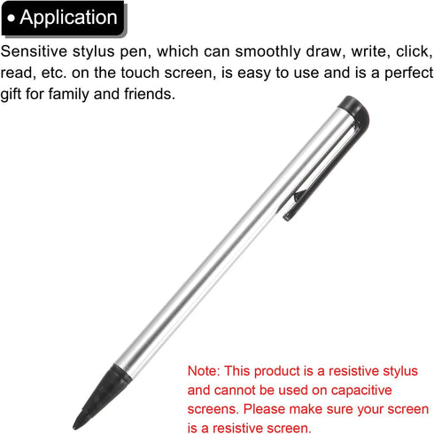 MECCANIXITY 5 Pack, Universal Resistive Touch Screen Pens - Silver