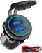 Qidoe 36W Dual QC3.0 USB Power Charger Socket, Waterproof 12V USB Outlet with Touch Switch for RV Motorcycle Boat