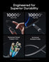 240W Display(1 Pack, 6.6ft), 6A 3.1 17/16/15 CUKTECH USB C to USB C Cable with OLED PD Fast Charging USB-C Cord