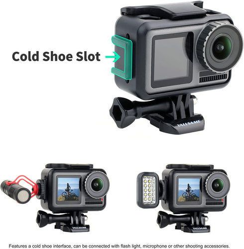 Frame Case for DJI Osmo Action Protective Skeleton Housing Kit with Cold Shoe Mount Photography Vlog Accessories for