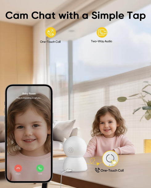 BoyKeep 2K 2-Pack 2-Way Cameras for Home Security, Indoor Camera with Night Vision, Pet Camera Indoor with Phone App