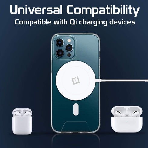 Wireless iPhone Charger, QI Fast Charge Compatible for Apple iPhones, Samsung Galaxy, Google Pixel, Moto Phones