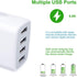 Sicodo USB Wall Charger 4 Ports Cube 2 Pack 4.8Amp Adapter Compatible with iPhone, Samsung Galaxy