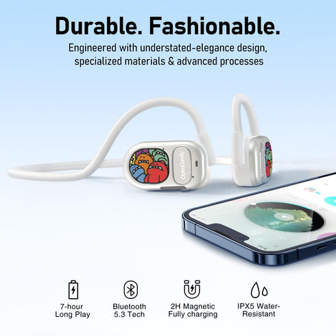 OpenComfy CF201 Next-Gen Running Headphones, Bluetooth Wireless Open Ear for Sports Gym Workout, Ultra Comfort &