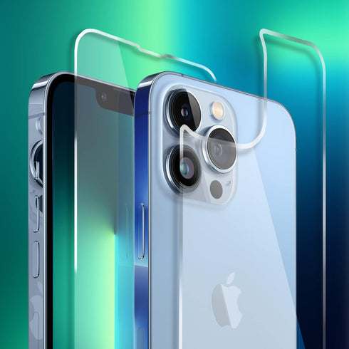 iPhone 13 Pro Glass Protector - Front & Back Tempered Glass Screen Protector for 6.1" iPhone 13 Pro.