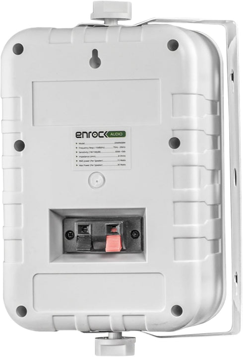 EKMR408W 4" 30 Watt Peak Power 3-Way Indoor/Outdoor Box Speaker (White, Pair)
