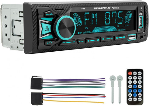 ePathChina Car Audio Bluetooth Single DIN Car Stereo, 12V Car FM/AM Radio LCD