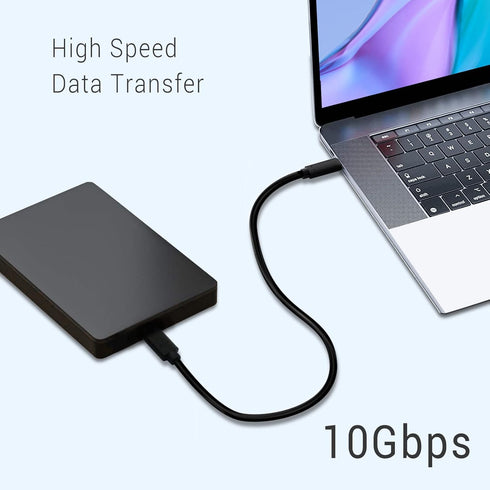 1FT USB C to USB C Cable 100W 2 Packs, Short USB C 3.1 Fast Charging PD Cord, 10Gbps High Speed Data, 4K@60Hz Video