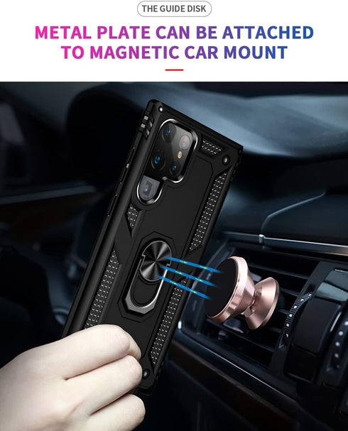 Androgate for Samsung S22 Ultra Case, Military-Grade Ring Holder Kickstand, 15ft Drop Tested Shockproof Cover